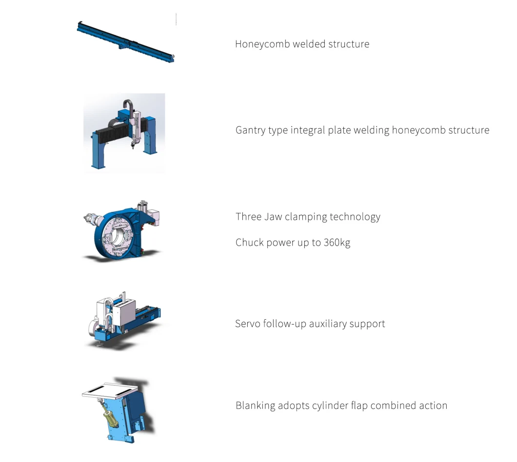 High Speed Tube Laser Cutting /CNC Fiber Laser Cutting Machine for Metal Tube Cutting Three Jaw Chuck Metal Pipe Cutting